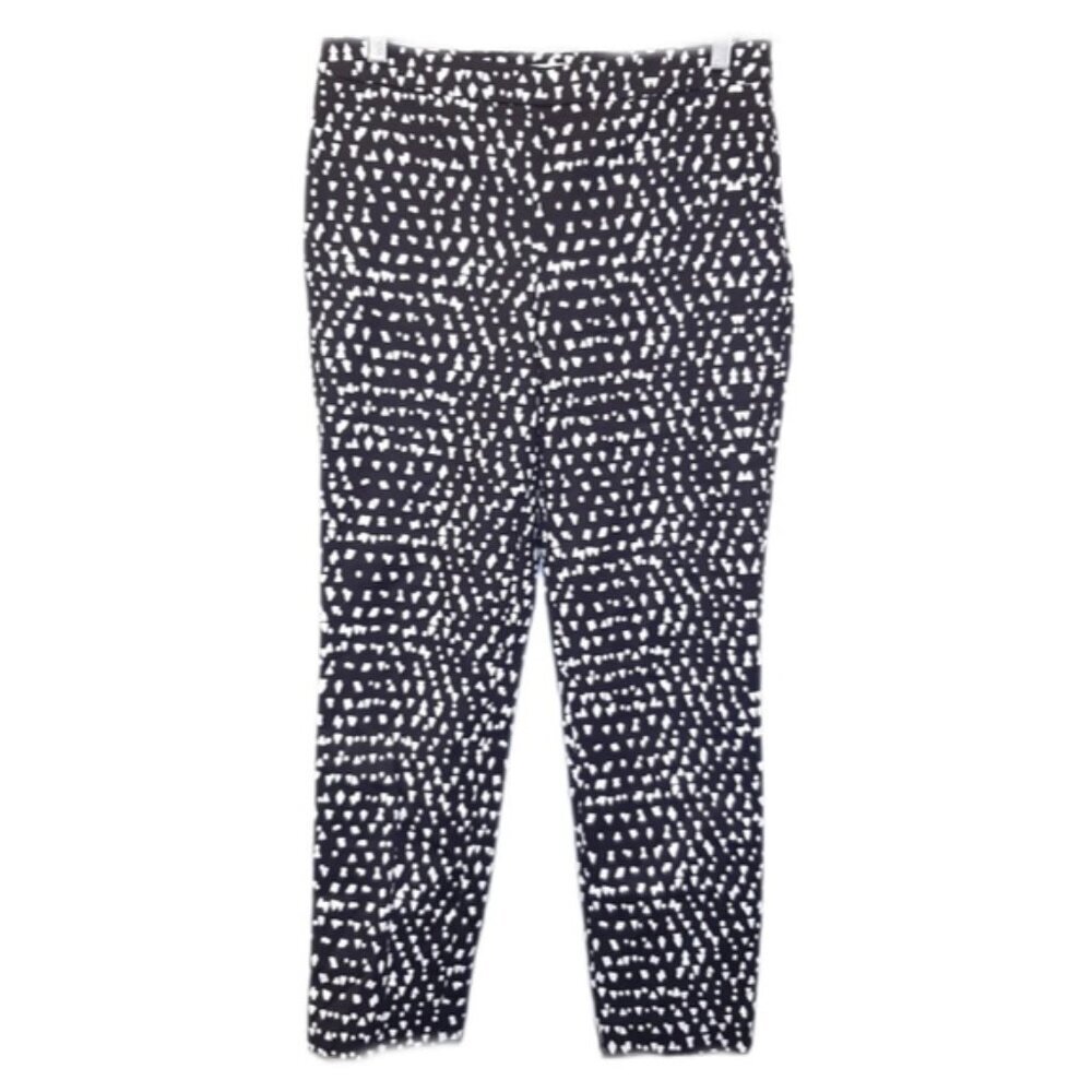 Chaus Geometric Print Slim Dress Pants Business Black Tapered Trousers Size 6
